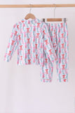 Green bow christmas tree bamboo pajama set Aaria Tees