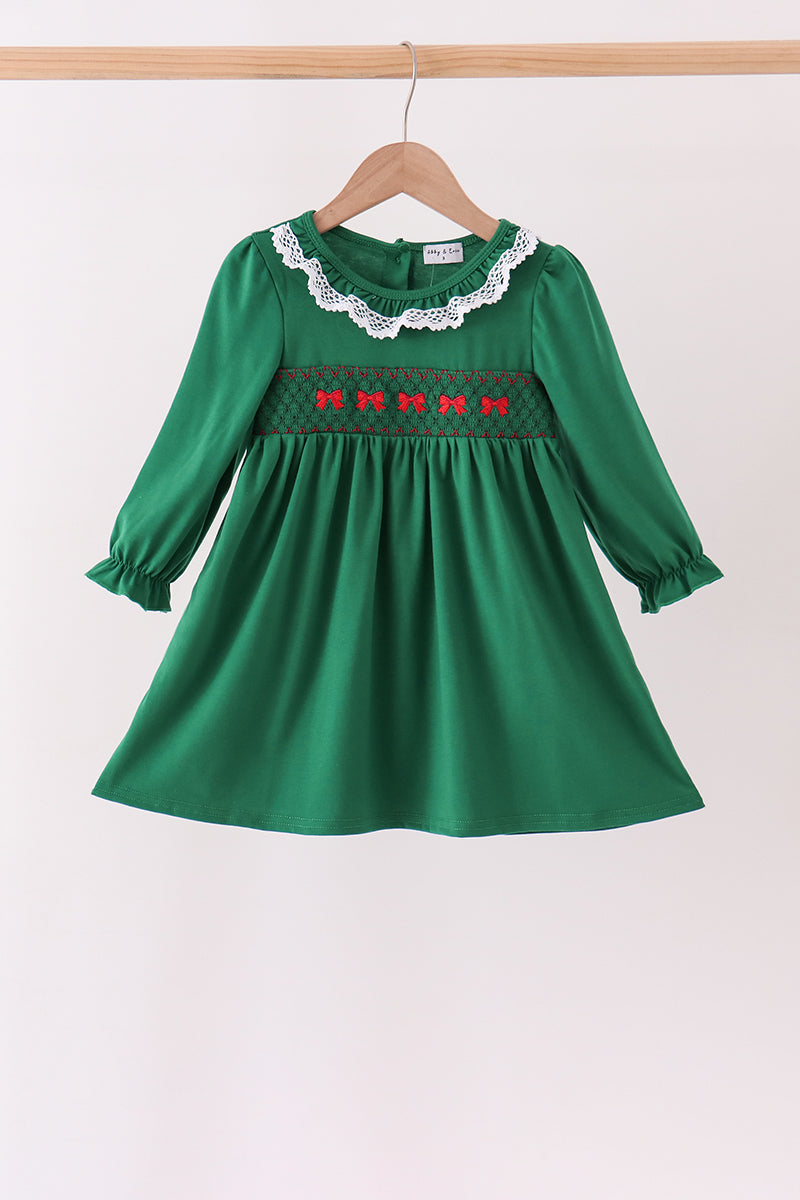 Forest bow smocked ruffle dress - Aaria Tees Aaria Tees