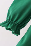 Forest bow smocked ruffle dress - Aaria Tees Aaria Tees