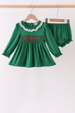 Forest bow smocked ruffle bloomer set - Aaria Tees Aaria Tees