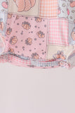 Pink pumpkin ruffle bubble Aaria Tees