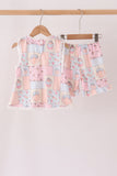 Pink pumpkin ruffle shorts set - Aaria Tees Aaria Tees