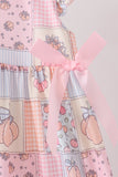 Pink pumpkin print ruffle dress Aaria Tees