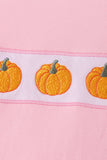 Pink pumpkin embroidery ruffle dress Aaria Tees