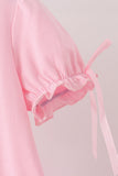 Pink pumpkin embroidery ruffle dress Aaria Tees
