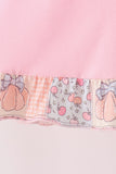 Pink pumpkin embroidery ruffle dress Aaria Tees
