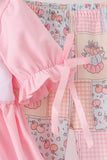 Pink pumpkin embroidery ruffle pants set Aaria Tees