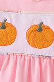 Pink pumpkin embroidery ruffle pants set Aaria Tees
