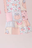 Pink pumpkin embroidery ruffle pants set Aaria Tees