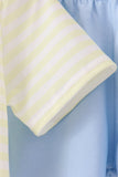 Yellow stripe pumpkin embroidery shorts set Aaria Tees