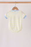 Yellow stripe pumpkin embroidery bubble Aaria Tees