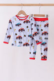 Blue Racing Car Bamboo Pajama Set - Aaria Tees Aaria Tees
