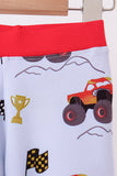 Blue Racing Car Bamboo Pajama Set - Aaria Tees Aaria Tees