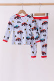 Blue Racing Car Bamboo Pajama Set - Aaria Tees Aaria Tees