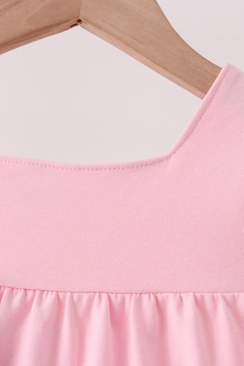 Pink nutcracker embroidery ruffle dress - Aaria Tees Aaria Tees