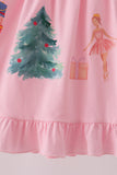 Pink nutcracker embroidery ruffle dress - Aaria Tees Aaria Tees