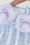 Blue bow embroidery bubble - Aaria Tees Aaria Tees