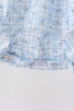 Blue bow embroidery bubble - Aaria Tees Aaria Tees
