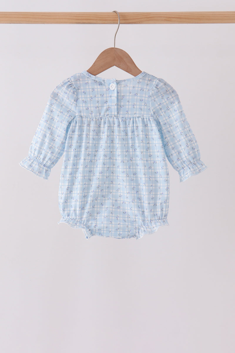 Blue bow embroidery bubble - Aaria Tees Aaria Tees