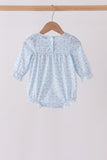 Blue bow embroidery bubble - Aaria Tees Aaria Tees