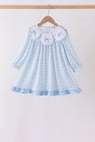 Blue bow embroidery dress - Aaria Tees Aaria Tees