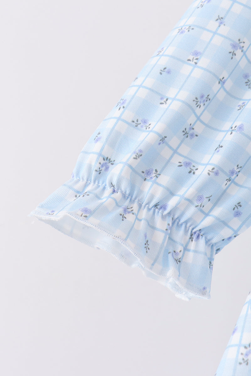 Blue bow embroidery dress - Aaria Tees Aaria Tees