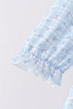 Blue bow embroidery dress - Aaria Tees Aaria Tees