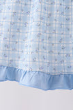Blue bow embroidery dress - Aaria Tees Aaria Tees