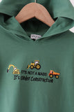 Green construction vehicle embroidery hoodie - Aaria Tees Aaria Tees