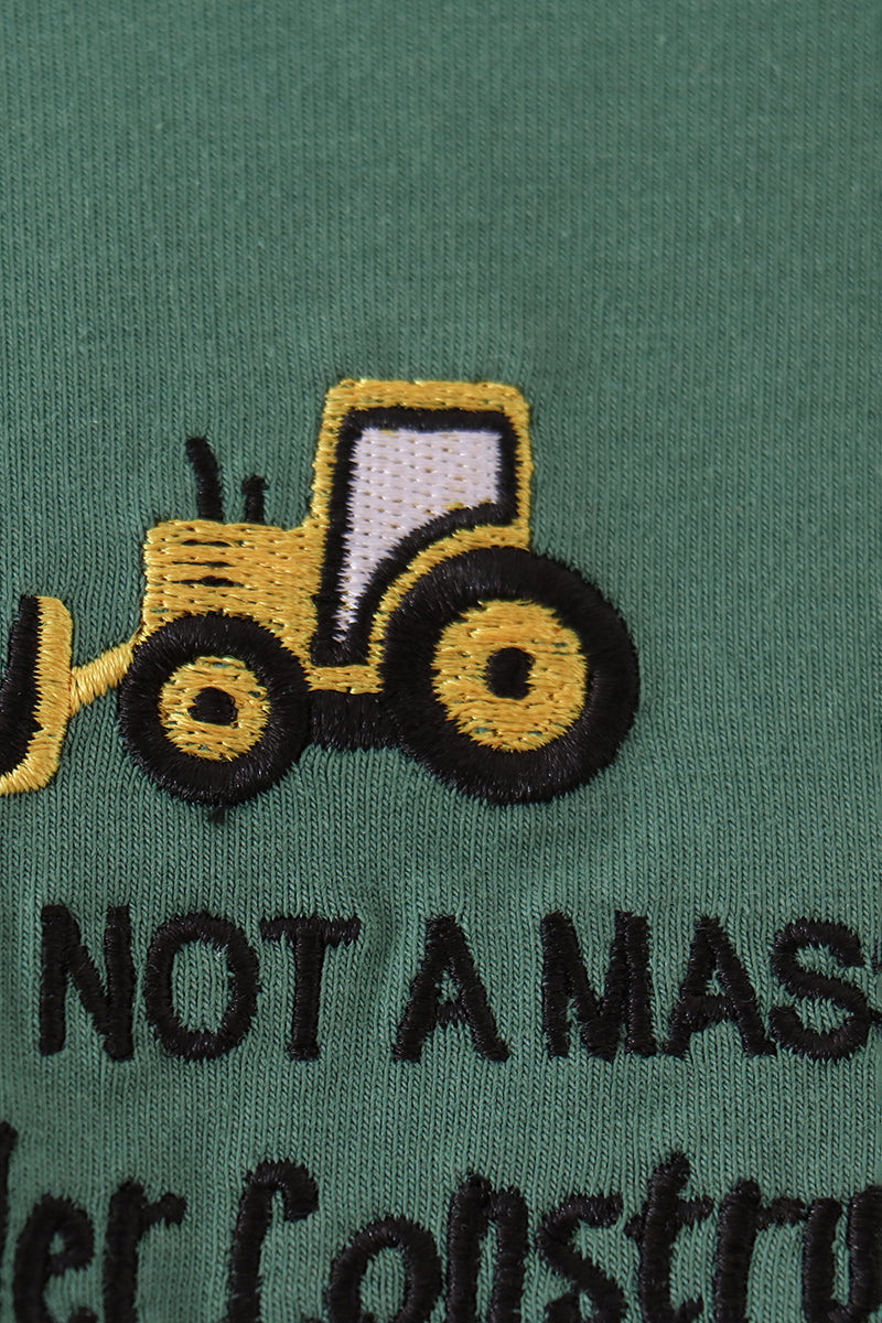 Green construction vehicle embroidery hoodie - Aaria Tees Aaria Tees