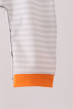 Gray stripe construction vehicle embroidery romper - Aaria Tees Aaria Tees