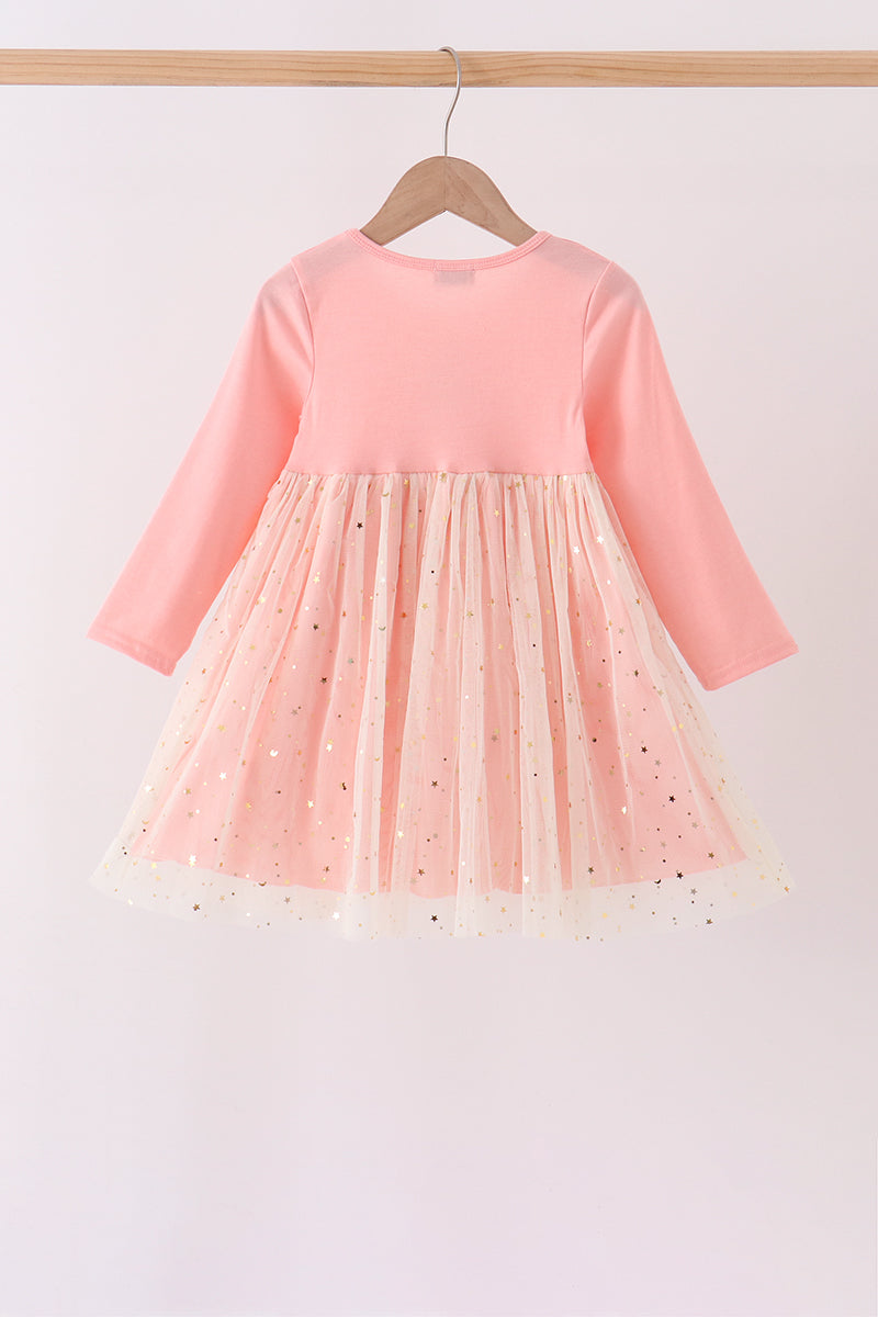 Pink gingerbread sequin tulle dress - Aaria Tees Aaria Tees