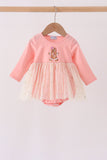 Pink gingerbread sequin tulle bubble - Aaria Tees Aaria Tees