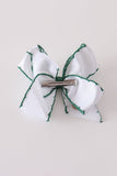 Forest reindeer embroidery crochet edge hair bow Aaria Tees