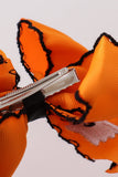 Orange ghost embroidery crochet edge hair bow Aaria Tees