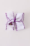 Purple witch hat embroidery crochet edge hair bow Aaria Tees