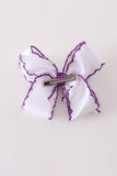 Purple witch hat embroidery crochet edge hair bow Aaria Tees