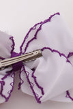 Purple witch hat embroidery crochet edge hair bow Aaria Tees