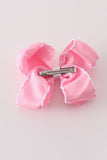 Pink ghost embroidery crochet edge hair bow Aaria Tees
