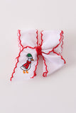 Red goose embroidery crochet edge hair bow Aaria Tees