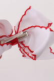Red reindeer embroidery crochet edge hair bow Aaria Tees