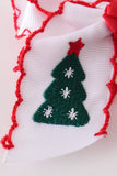 Red christmas tree embroidery crochet edge hair bow Aaria Tees
