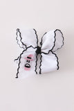 Black ghost embroidery crochet edge hair bow Aaria Tees