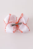 Orange turkey embroidery crochet edge hair bow Aaria Tees