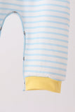 Blue Excavator Applique Stripe Romper - Aaria Tees Aaria Tees