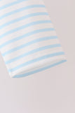 Blue Excavator Applique Stripe Top - Aaria Tees Aaria Tees