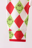 Red grinch print zipper romper - Aaria Tees Aaria Tees