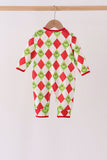 Red grinch print zipper romper - Aaria Tees Aaria Tees