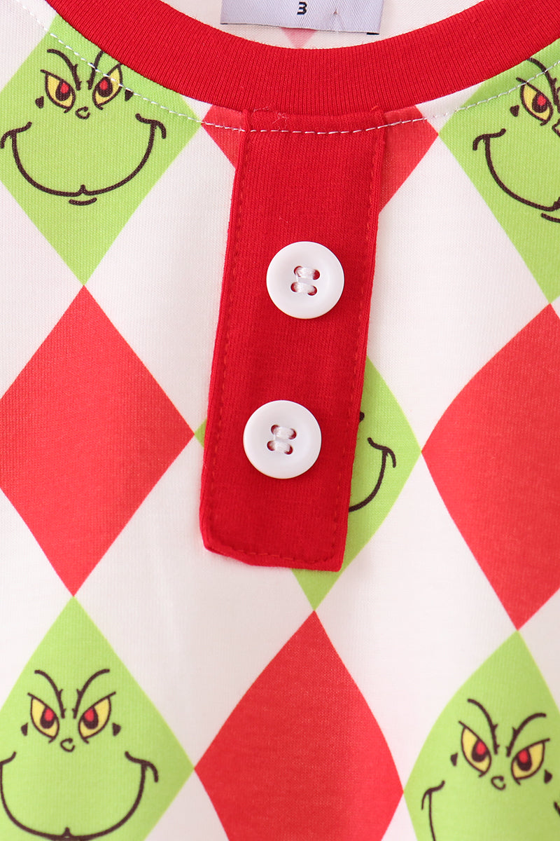 Red grinch print pajama set - Aaria Tees Aaria Tees