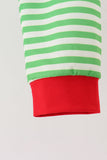 Green stripe grinch embroidery pajama set - Aaria Tees Aaria Tees